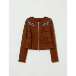 Ermanno Scervino Giacca in pelle sintetica scamosciata Marrone Taglia 12+