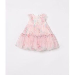 Monnalisa Abito mini in tulle con stampa floreale Rosa Taglia 9M