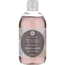 KASANOVA Ricarica Ambra Nera da 500 ml, per diffusore per ambienti Design Luca Trazzi