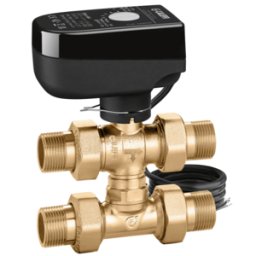 CALEFFI Valvola di zona a sfera a tre vie motorizzata con tee di by-pass telescopico 1", tensione 230V 644462 1”