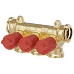 CALEFFI Collettore con intercettazioni singole e manopole rosse 4 derivazioni 359340 4
