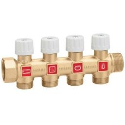 CALEFFI Collettore semplice con valvole di intercettazione 2 derivazioni 354052 3/4” 2