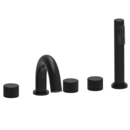 PAFFONI Batteria bordo vasca con deviatore e doccetta estraibile serie Jo JO044NO Nero opaco Ottone