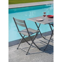 MALIGI HOME Sedia pieghevole con seduta e schienale a listelli in alluminio tortora MG/GIACINTO Tortora Alluminio