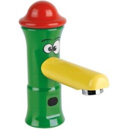 IDRAL Rubinetto elettronico lavabo serie KIDS a fotocellula con alimentazione a batteria 01250 Verderosso e giallo Ottone