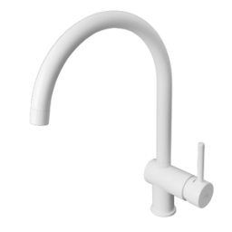 PAFFONI Miscelatore monocomando per lavello con canna orientabile bianco opaco serie Light LIG280BO Bianco Opaco Ottone