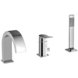 PAFFONI Miscelatore bordo vasca con deviatore Steel Looking serie Tilt TI040ST Steel looking Ottone