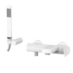 PAFFONI Miscelatore esterno per vasca con deviatore bianco opaco serie Tilt TI023BO Bianco Opaco Ottone