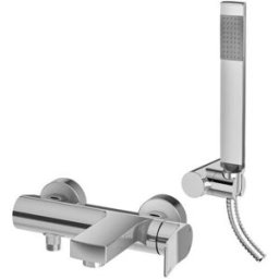 PAFFONI Miscelatore esterno per vasca con deviatore Steel Looking serie Tilt TI023ST Steel looking Ottone