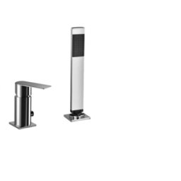 PAFFONI Miscelatore bordo vasca con deviatore Steel Looking serie Tango TA041ST Steel looking Ottone