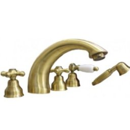 PAFFONI Batteria bordo vasca con deviatore bronzato serie Iris IRV044BR Bronzato Ottone
