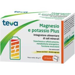 Teva Magnesio e Potassio Plus Integratore di Sali Minerali 24 Bustine
