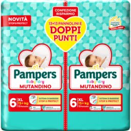 Pampers Baby Dry Pannolino Mutandina XL 15+ kg Duo Downcount 26 Pezzi