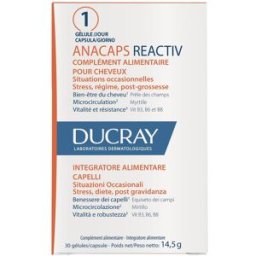 Ducray Anacaps Reactiv Integratore Alimentare per Capelli 30 Capsule