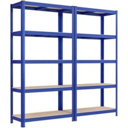 SONGMICS Scaffalatura a 5 Ripiani Regolabili per Garage, Blu / Set di 2（5 Ripiani）40 x 90 x 180 cm