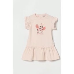 Moncler Abito in cotone stretch con logo Rosa Taglia 24M