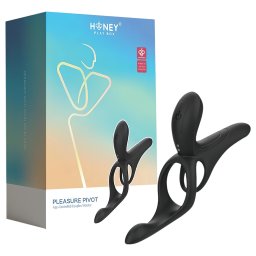 Honey Play Box Pleasure Pivot - Anello vibrante per pene e testicoli con controllo via app, per uomini (nero)