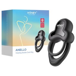Honey Play Box Anello - anello vibrante per pene e testicoli a controllo tramite app, per uomini (nero)