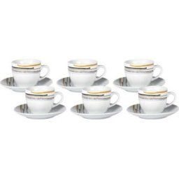 Gusto Casa - Servizio da caffè Antalya in Porcellana - 6 tazzine con piattini