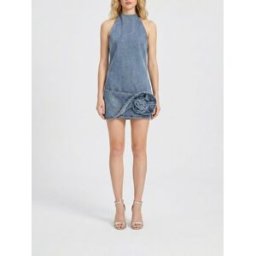 Magda Butrym Abito di jeans con fiore Blue Taglia 34