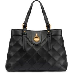 Small Double Handle Bag Drop Matelassè faux leather NERO/NERO, one_size, Pollini one_size