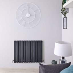 HudsonReed Radiatore Orizzontale Doppio di Design Antracite - 635 x 840mm - 910W - Delta