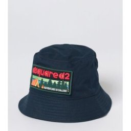 Dsquared2 Cappello in cotone con patch logo Blue Taglia 3