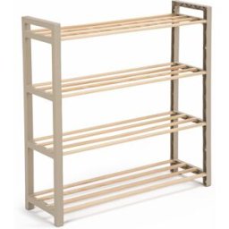 altri brand Scarpiera 4 ripiani in legno 12 paia di scarpe 65x68x23 cm