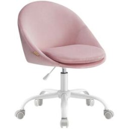 SONGMICS Sedia da Studio in Casa Grigio, Rosa Gelatina / Tessuto di Velluto