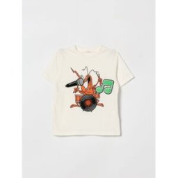Stella McCartney T-shirt in cotone stampata con Patch Bianco Taglia 4
