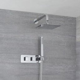 HudsonReed Miscelatore Doccia Incasso Quadrato 2 Vie - Deviatore integrato- soffione 200mm- doccetta - Arvo