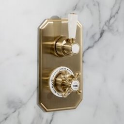 HudsonReed Miscelatore Termostatico Doppio da Incasso Tradizionale - Oro satinato