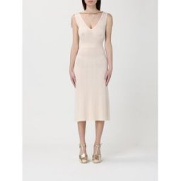 Elisabetta Franchi Abito in viscosa con dettaglio gioiello Bianco Taglia 44