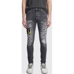 Amiri Jeans Varsity patch skinny Nero Taglia 33