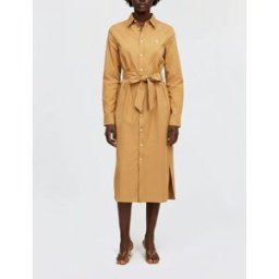 Ralph Lauren Abito chemisier in cotone e lino Terra Taglia 8