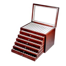 Vetrina per 78 penne in legno Noce
