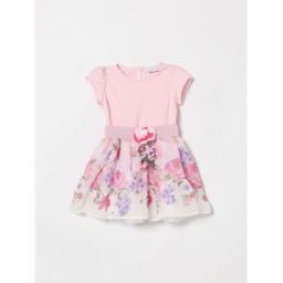Monnalisa Abito in cotone con stampa floreale Rosa Taglia 6
