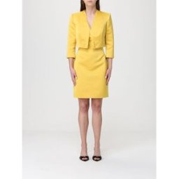 Elisabetta Franchi Abito in duchesse con giacca crop Giallo Taglia 38
