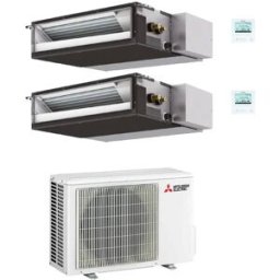 Mitsubishi Climatizzatore Canalizzabile Sez-Mda Dual Split 12000+12000 Btu Inverter Mxz-2f53vf3 A+++ R32