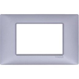 Vimar PLACCA PLANA 3 MODULI ARGENTO OPACO