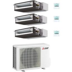 Mitsubishi Climatizzatore Canalizzabile Sez-Mda Trial Split 9000+9000+9000 Btu Inverter Mxz-3f54vf3 A+++ R32