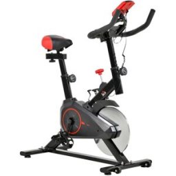 HOMCOM Cyclette, Cyclette Fitness con Display LCD, Sensore di Frequenza Cardiaca 1 St