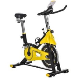 HOMCOM Cyclette Fitness con display LCD multifunzione, sella e manubrio regolabili 1 St
