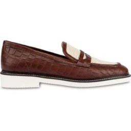 Loafer shoes Mannish in Vitello NATURAL/LEGNO, 36, Pollini 36