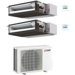 Mitsubishi Climatizzatore Canalizzabile Sez-Mda Dual Split 12000+12000 Btu Inverter Mxz-4f72vf4 A++ R32