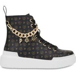 High sneakers con charms Heritage Logo Classic NERO/NERO, 40, Pollini 40