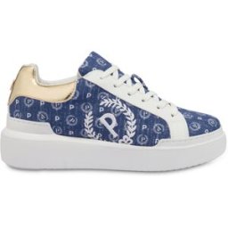 Sneakers Heritage Denim Jacquard BLU/BIANCO/ORO, 40, Pollini 40