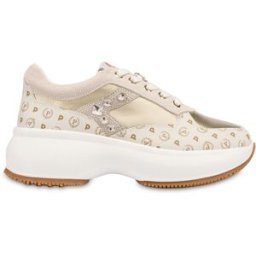 Sneakers con pietre e strass Forever AVORIO/PLATINO, 37, Pollini 37