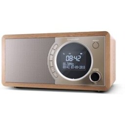 Sharp Dr-450(Br) Digital Radio Design Radio Digitale Dab/dab+ Bluetooth 4.2 Potenza 3 W Funzione Allarme In Legno Marrone Chiaro