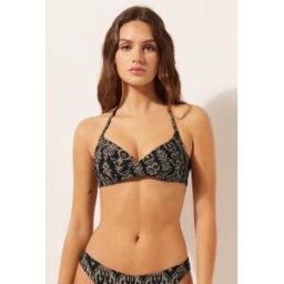 Calzedonia Triangolo Imbottito Costume Golden Ethnic Donna Marrone 5